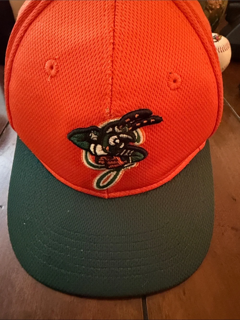 Kids Orange and Green Baseball Cap with Team Logo